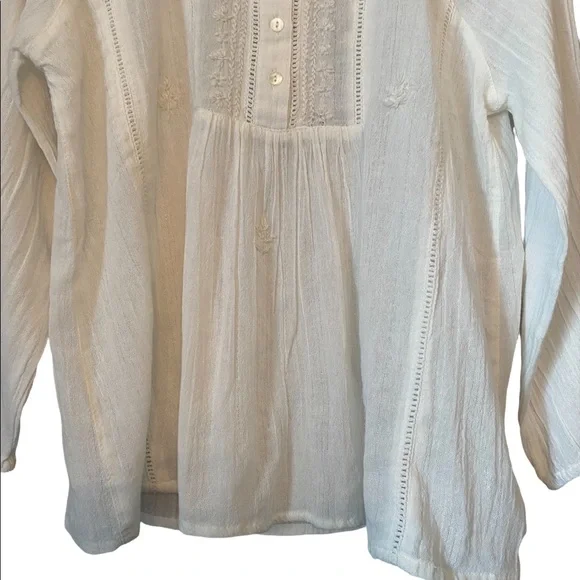 House of Harlow Cream Peasant Style Embroidered Top - Picture 3 of 11